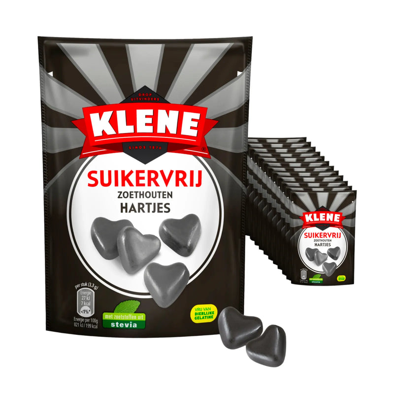 Klene Suikervrij Zoethouten Hartjes 110 Gram